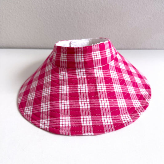 Magenta Palaka Wide Brim Visor