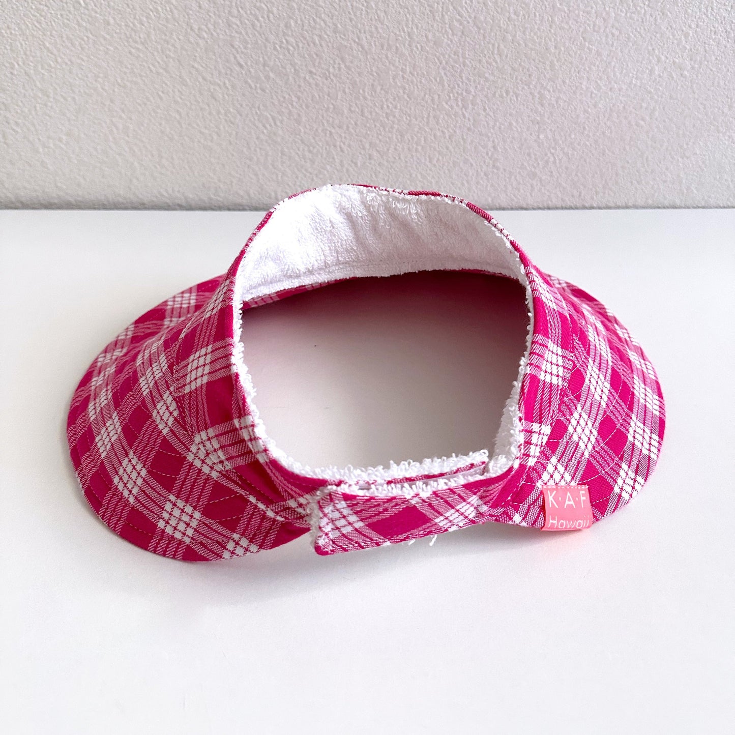 Magenta Palaka Wide Brim Visor