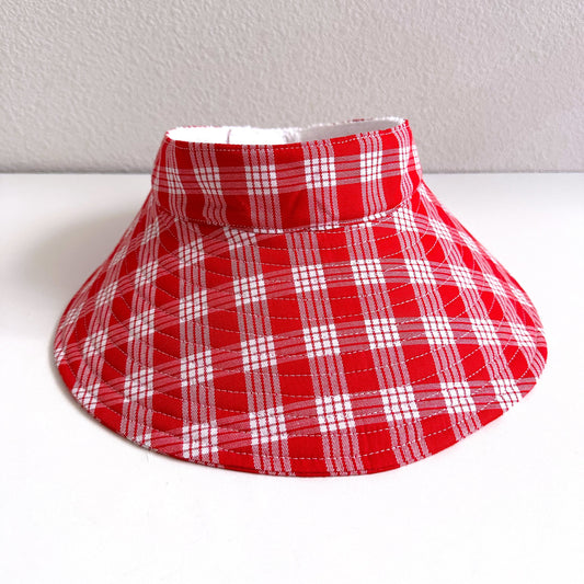 Red Palaka Wide Brim Visor